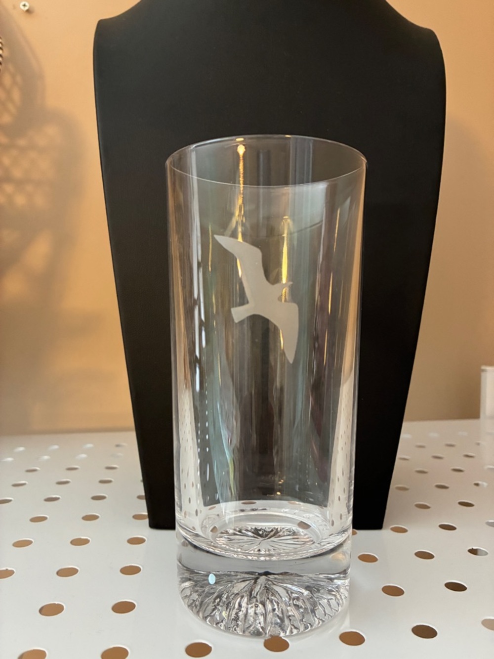 4 Etched Bird Vintage Highball Glasses - Set of 4